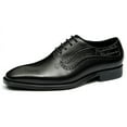 thumbnail image 1 of Santimon Black Dress Shoes for Men Brogue Lace up Oxford Shoes Business Formal Shoes for Wedding Party US 8.5, 1 of 8