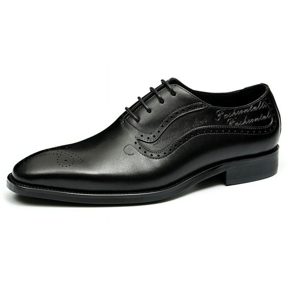 Santimon Black Dress Shoes for Men Brogue Lace up Oxford Shoes Business Formal Shoes for Wedding Party US 9