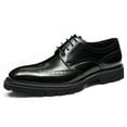 thumbnail image 1 of Santimon Black Dress Shoes for Men Classic Brogue Lace up Oxford Shoes with Thick Sole for Wedding Party US 12, 1 of 8