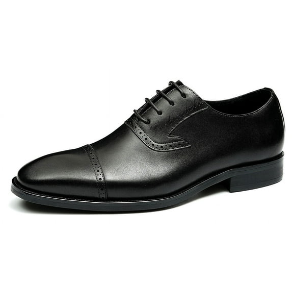 Santimon Black Dress Shoes for Men Classic Lace up Oxford Shoes Business Formal Shoes for Wedding Formal Occasions US 6.5