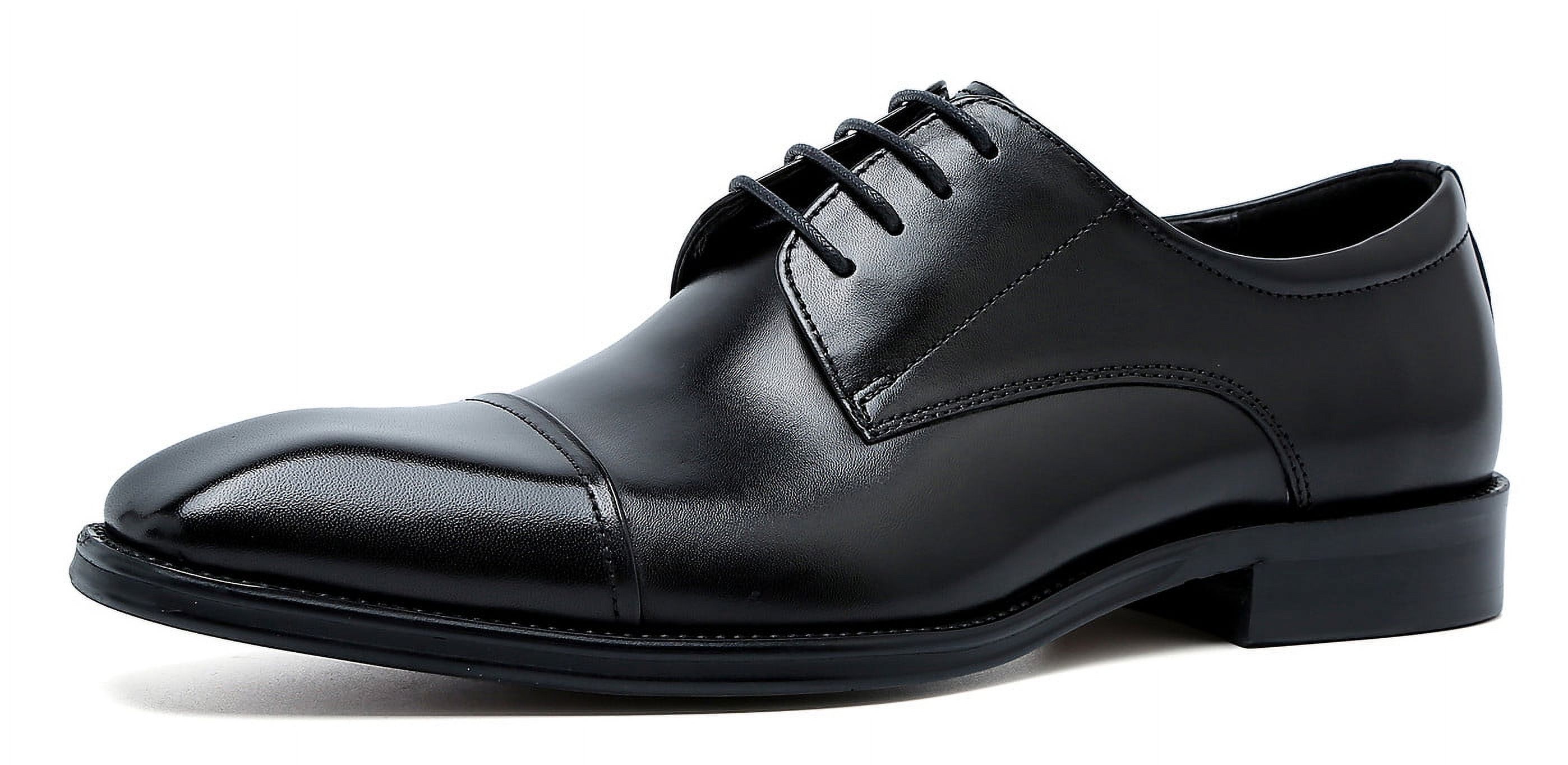 Santimon Black Dress Shoes For Men Comfortable Cap Toe Derby Shoes Santimon Black Dress Shoes For Men Comfortable Cap Toe Derby Shoes