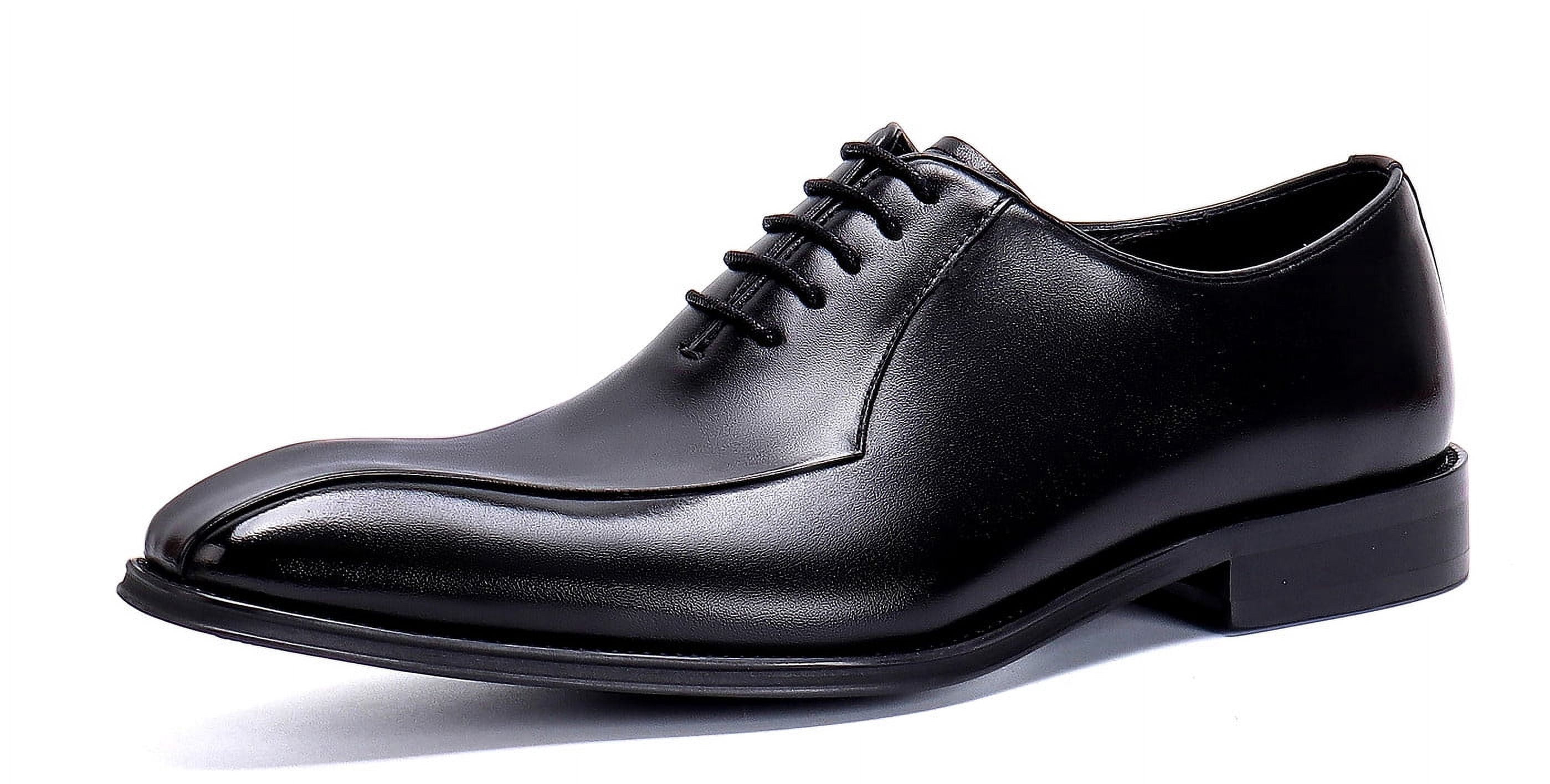 Santimon Coffee Dress Shoes for Men Pointed Toe Lace-up Derby