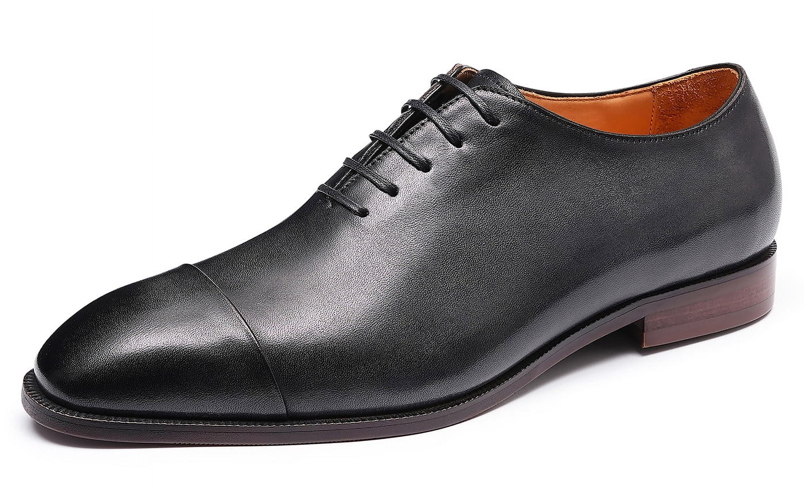 Santimon Black Grey Dress Shoes for Men Cap Toe Lace up Oxford Shoes  Classic Modern Formal Shoes for Wedding Party US 10.5 - Walmart.com