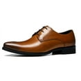 thumbnail image 1 of Santimon Brown Dress Shoes for Men Lace-up Casual Shoes Wedding Prom Business Oxford ShoesUS 12, 1 of 8