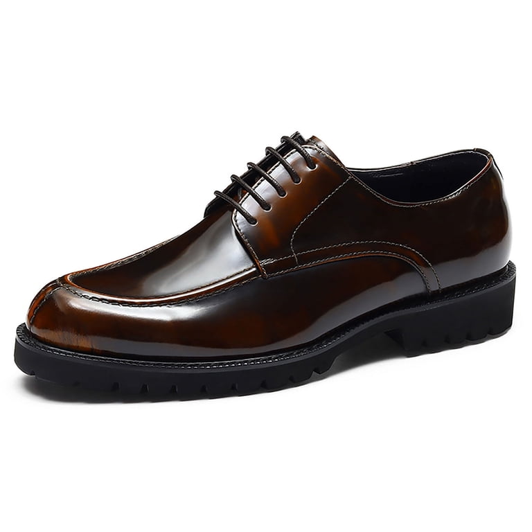 mens brown dress shoes size 6 Men's Saddle Leather Shoes Goodyear Welt Wide Plus Size Dark Brown 565 –  MERRIMIUM main image 0