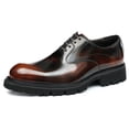 thumbnail image 1 of Santimon Brown Oxford Shoes for Men Classic Lace up Casual Shoes Timeless Dress Shoes for Wedding Gatherings US 9.5, 1 of 1