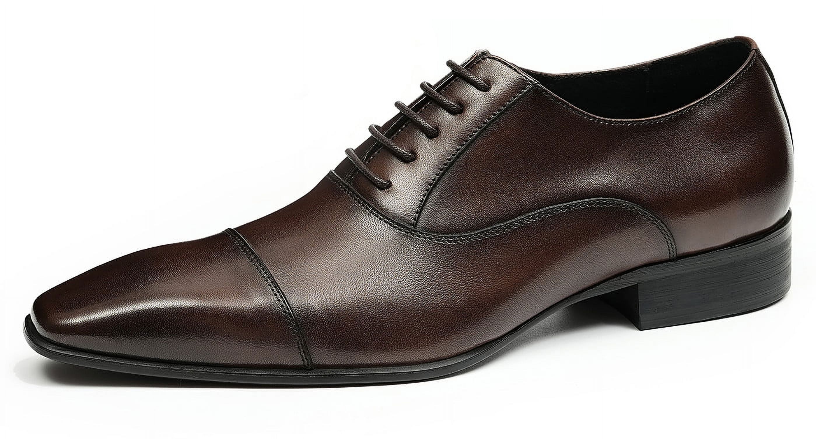 Santimon Coffee Dress Shoes For Men Cap Toe Classic Lace Up Formal Santimon Coffee Dress Shoes For Men Cap Toe Classic Lace Up Formal