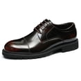 thumbnail image 1 of Santimon Coffee Dress Shoes for Men Cap Toe Derby Shoes Business Formal Shoes for Wedding Formal Occasions US 8.5, 1 of 8