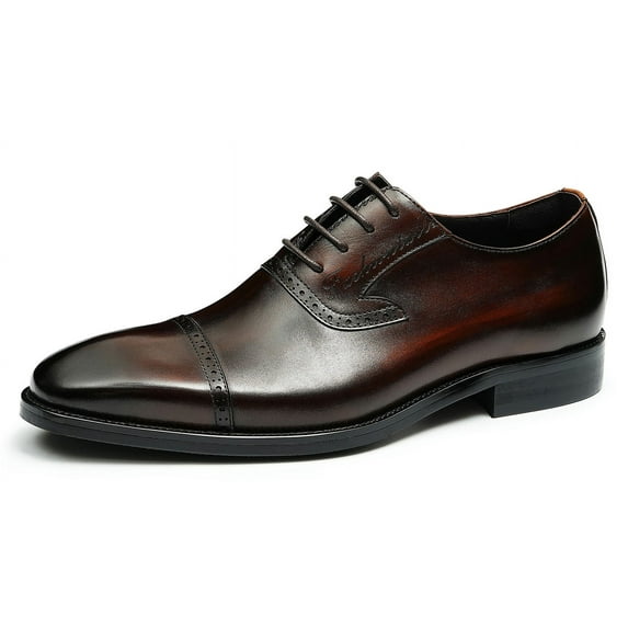 Santimon Coffee Dress Shoes for Men Classic Lace up Oxford Shoes Business Formal Shoes for Wedding Formal Occasions US 10
