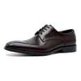 thumbnail image 1 of Santimon Coffee Dress Shoes for Men Comfortable Cap Toe Derby Shoes Formal Business Oxford Shoes US 6, 1 of 8