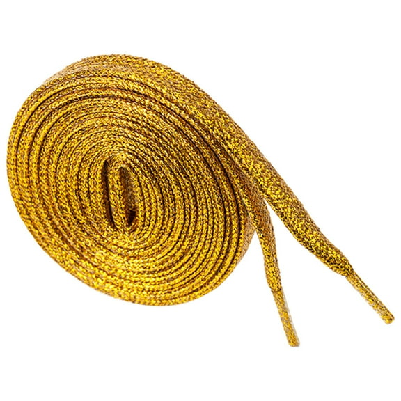 Santimon Glitter Sequin Shoelace Stylish Flat Shoe Lace For Sneakers/ Board Shoes/ Boots/ Canvas Sneakers 31" Gold