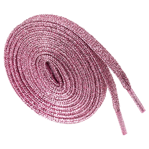 Santimon Glitter Sequin Shoelace Stylish Flat Shoe Lace For Sneakers/ Board Shoes/ Boots/ Canvas Sneakers 31" Pink