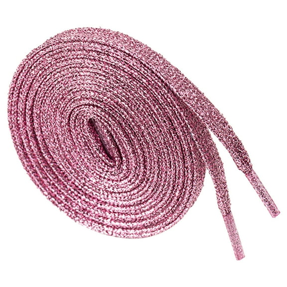 Santimon Glitter Sequin Shoelace Stylish Flat Shoe Lace For Sneakers/ Board Shoes/ Boots/ Canvas Sneakers 39" Pink
