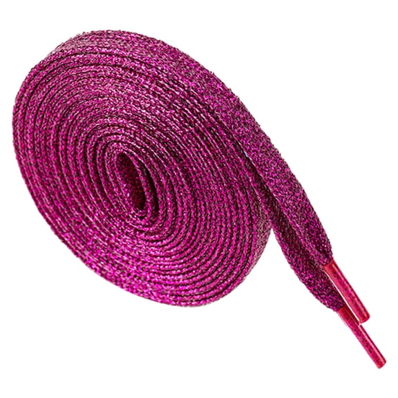 Santimon Glitter Sequin Shoelace Stylish Flat Shoe Lace For Sneakers/ Board Shoes/ Boots/ Canvas Sneakers 39" Rose Red