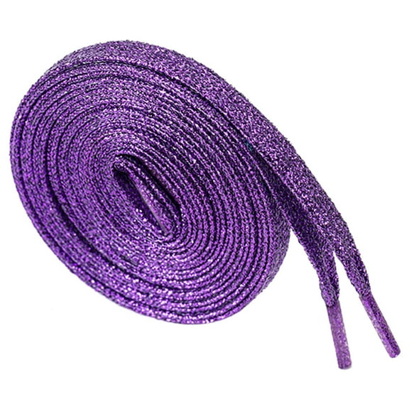 Santimon Glitter Sequin Shoelace Stylish Flat Shoe Lace For Sneakers/ Board Shoes/ Boots/ Canvas Sneakers 47" Dark Purple