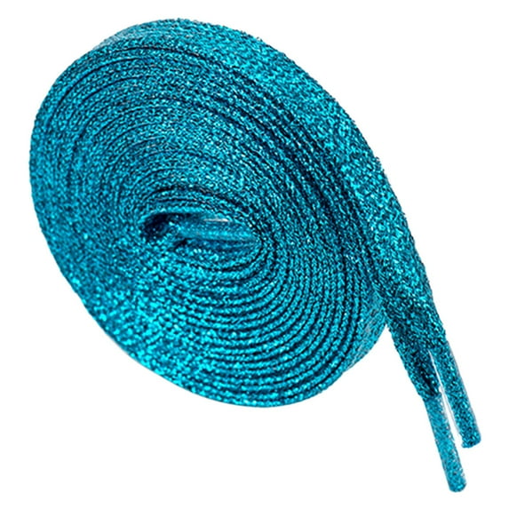 Santimon Glitter Sequin Shoelace Stylish Flat Shoe Lace For Sneakers/ Board Shoes/ Boots/ Canvas Sneakers 63" Turquoise