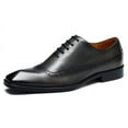 thumbnail image 1 of Santimon Grey Dress Shoes for Men Brogue Lace up Oxford Shoes Classic Pointed Toe Formal Shoes for Wedding Meeting US 11, 1 of 1
