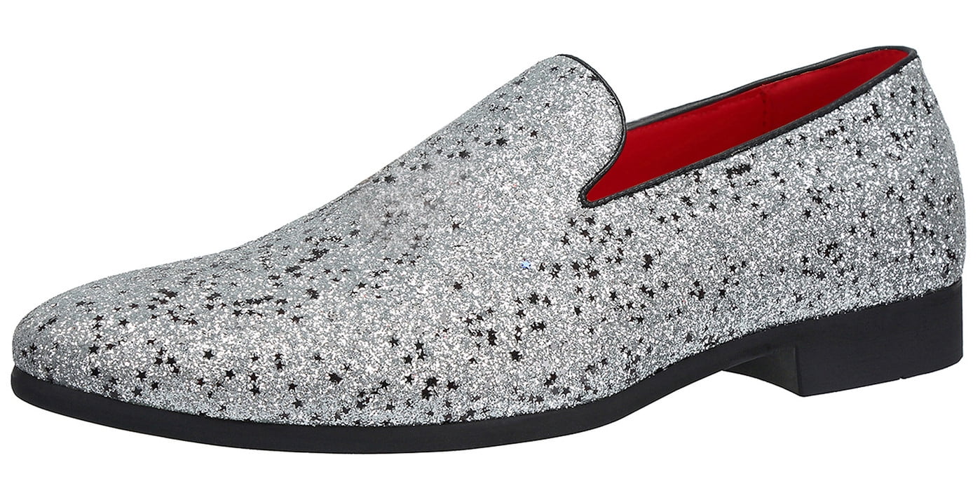 slim fit dress slacks Mens Shiny Glitter Party Shoes: Buy Online main image 0