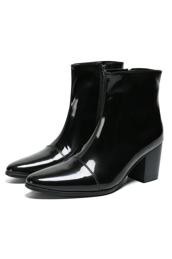 Men Fashion Leather Chukka Boots Casual Boots Chelsea Boots Ankle Boots for Business Work Daily Wearing Black 9 US