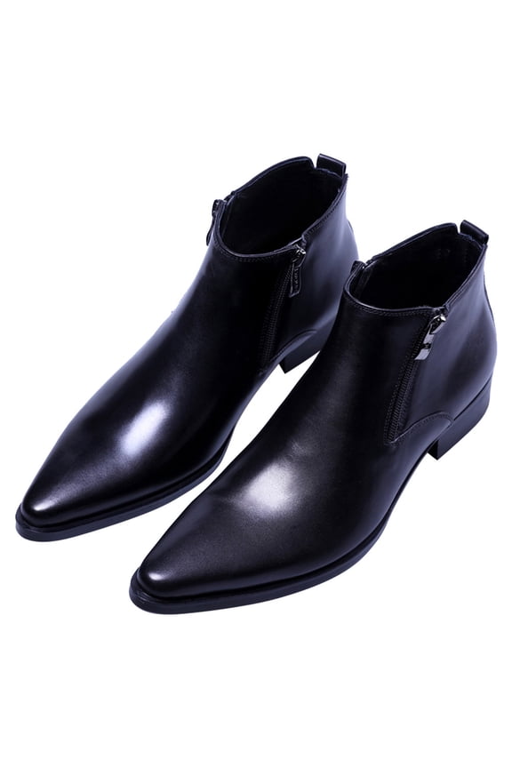 Men Formal Dress Shoes Genuine Leather Chukka Boots Fashion Ankle Boots Black 11 US