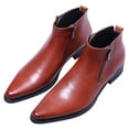 thumbnail image 1 of Santimon Men Formal Dress Shoes Genuine Leather Chukka Boots Fashion Ankle Boots Brown 7 US, 1 of 7