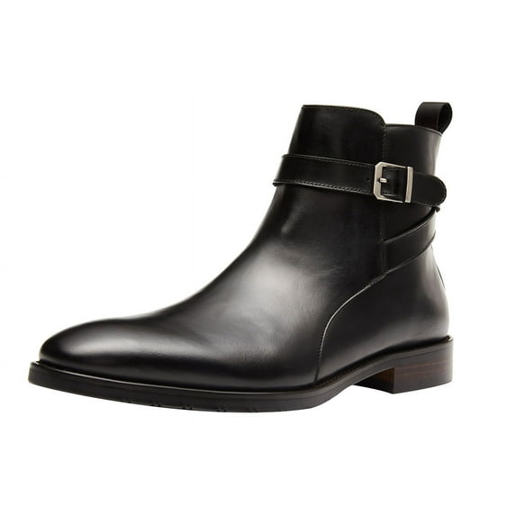 Santimon Men Genuine Leather Chukka Boots Classic Ankle Boots Dress Chelsea Boots Black 12.5 US