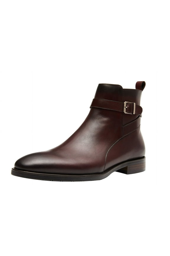 Men Genuine Leather Chukka Boots Classic Ankle Boots Dress Chelsea Boots Coffee 10 US