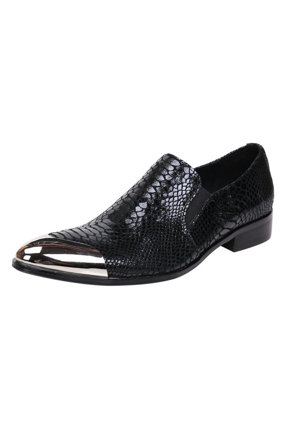 Men Genuine Leather Dress Shoes Printed Patent Oxford Shoes Irregular 10 US
