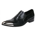 thumbnail image 1 of Santimon Men Genuine Leather Dress Shoes Printed Patent Oxford Shoes Irregular 13 US, 1 of 7