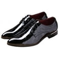 thumbnail image 1 of Santimon Men Oxford Dress Shoes Brogue Floral Patent Leather Casual Formal Business Derby Shoes Black 12.5 US, 1 of 8