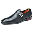 thumbnail image 1 of Santimon Men Single Monk-strap Shoes Formal Business Shoes Square Toe Dress Shoes Black 9 US, 1 of 8