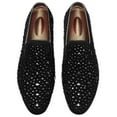 thumbnail image 1 of Santimon Men Velvet Loafers Rhinestone Flats Slip On Dress Tuxedo Shoes Black 7.5 US, 1 of 7