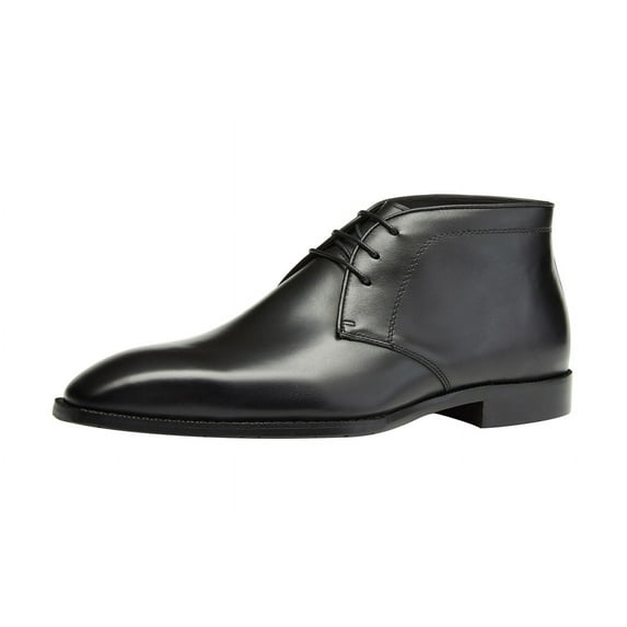 Santimon Mens Dress Shoes Genuine Leather Chukka Boots Lace Up Casual Boots Chelsea Boots Black 10 US