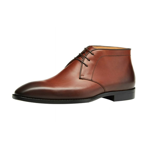 Santimon Mens Dress Shoes Genuine Leather Chukka Boots Lace Up Casual Boots Chelsea Boots Brown 10.5 US
