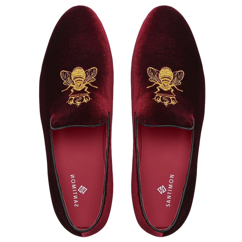 Santimon Mens Dress Shoes Velvet Loafers Slipon Classic Party Casual