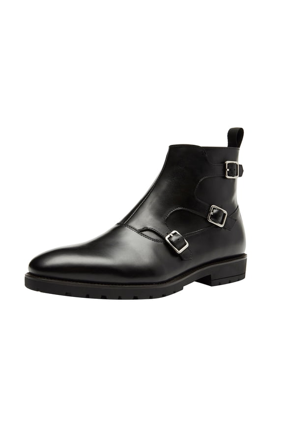 Mens Genuine Leather Boots Formal Dress Shoes Ankle Chukka Boots Casual Shoes Black 13 US