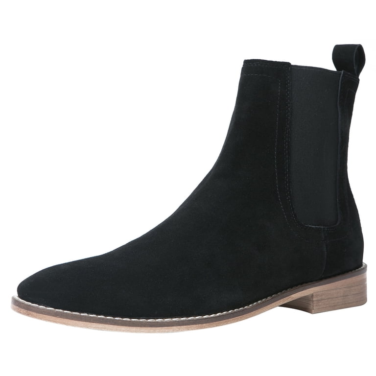 Santimon Mens chelsea Boots Suede Ankle Dress Boot Black 13 - Walmart.com