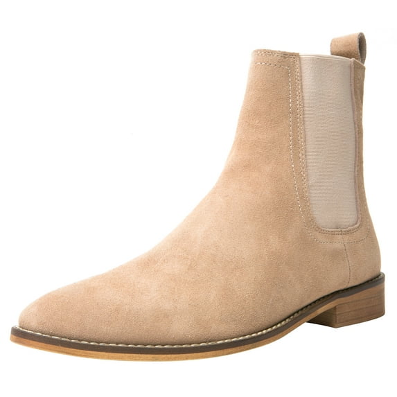 Santimon Mens chelsea Boots Suede Ankle Dress Boot Brown 13