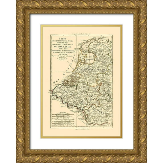 Santini 14x18 Gold Ornate Wood Framed with Double Matting Museum Art Print Titled - Netherlands - Santini 1794