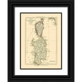 thumbnail image 1 of Santini 24x32 Black Ornate Wood Framed with Double Matting Museum Art Print Titled - Sardinia Italy Corsica France - Santini 1794, 1 of 4