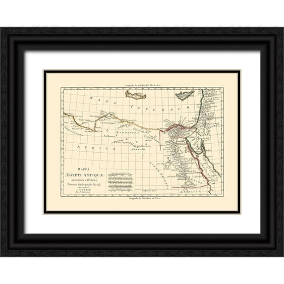 Santini 32x24 Black Ornate Wood Framed with Double Matting Museum Art Print Titled - Ancient Egypt - Santini 1794