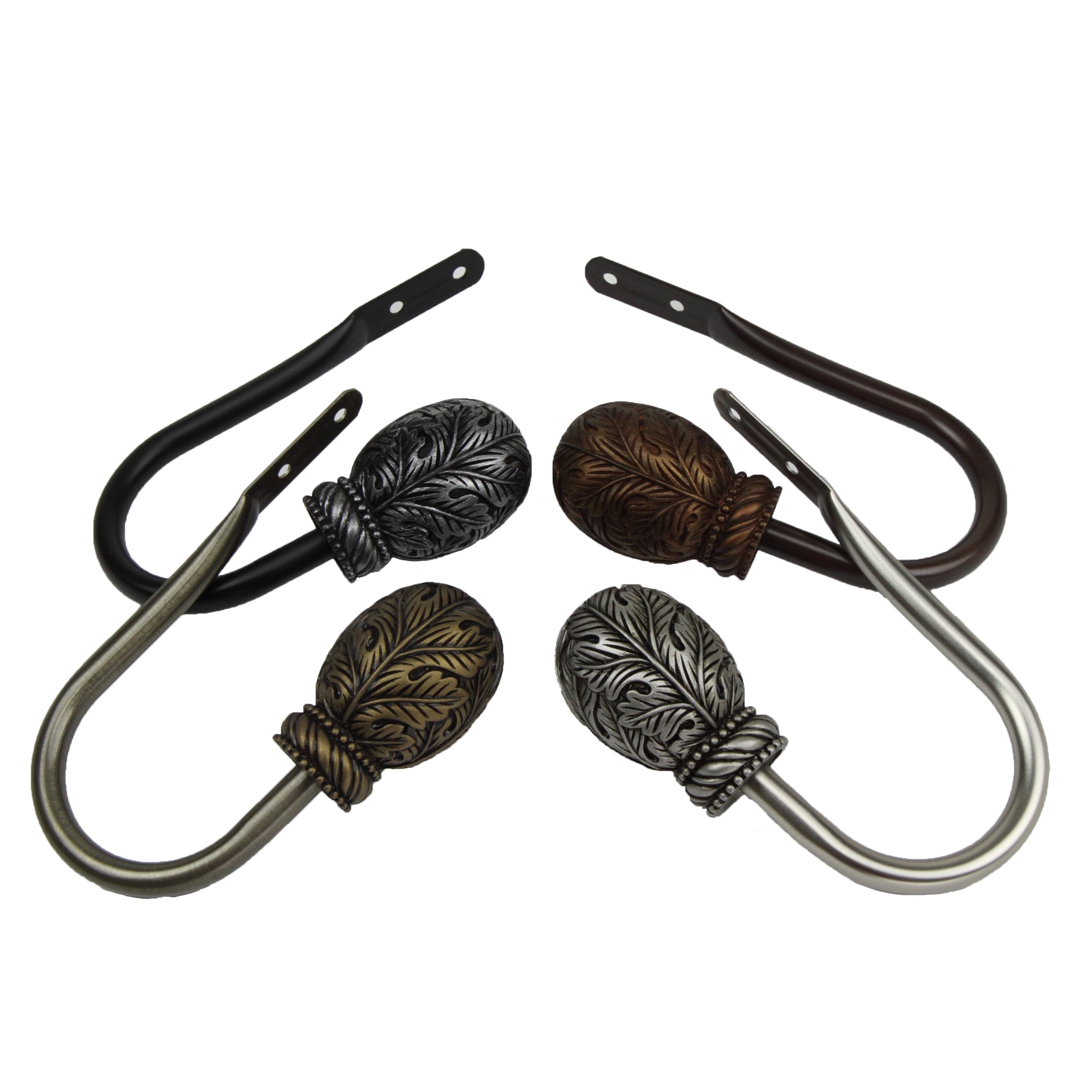 Santino Curtain Holdback Pair in Antique Brass