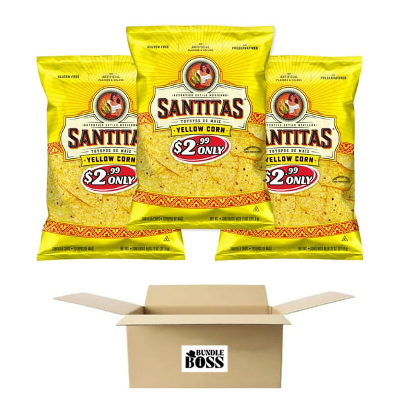 Santitas Tortilla Chips Blended Corn, 11 oz Bag (3 pack)