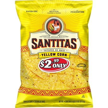 Santitas Tortilla Chips Blended Corn, 11 oz Bag,pack of 2.