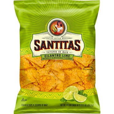 Santitas Tortilla Chips Cilantro Lime Flavored Snack Chips, 10.5 Ounce Bag