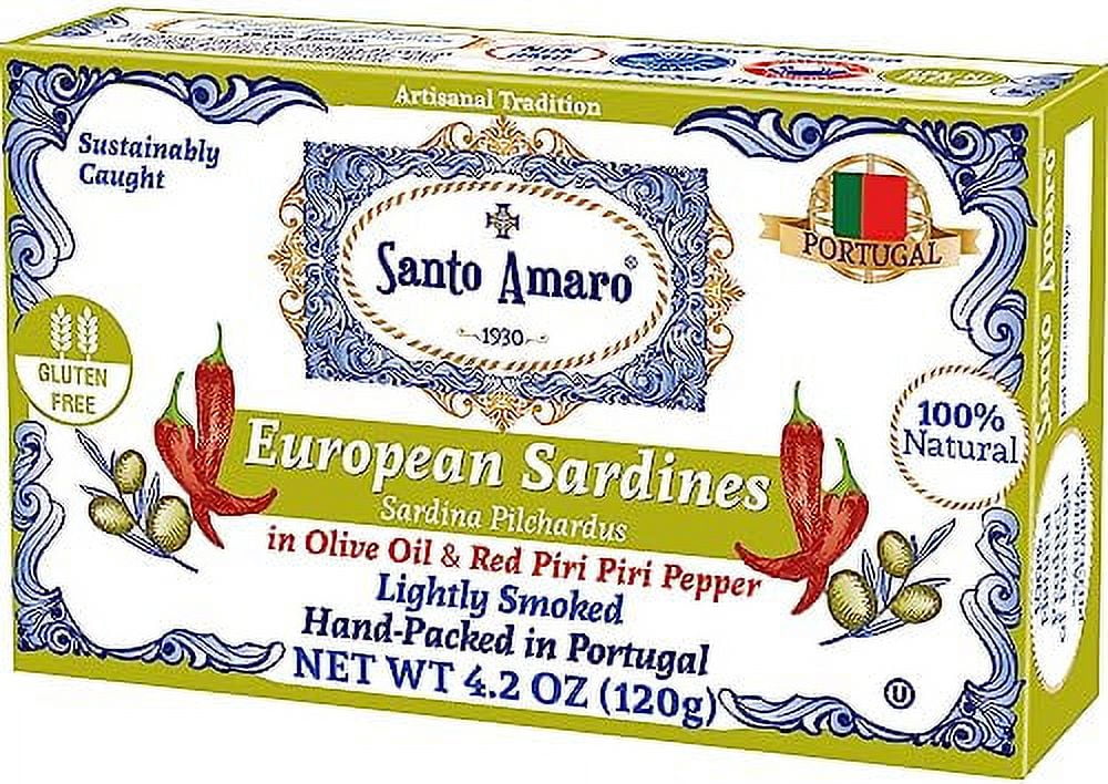Santo Amaro Authentic European Sardines in Olive Oil & Red Piri Piri