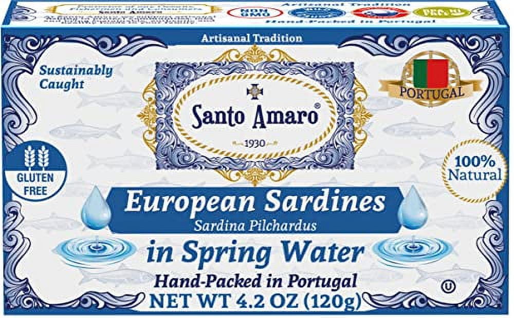 Santo Amaro â€“ Authentic European Sardines in Water, HandPacked