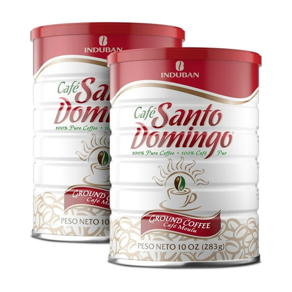 Santo Domingo Coffee, 10 oz Can, Ground Coffee, Medium Roast - Product from the Dominican Republic (Pack of 2)