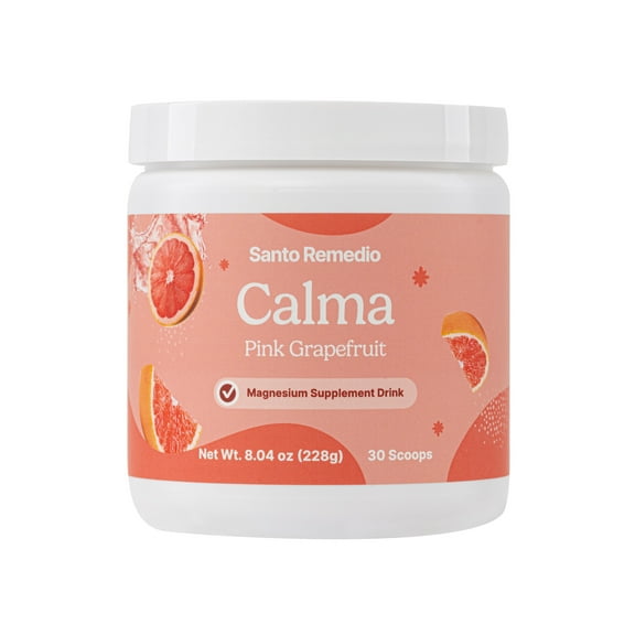 Santo Remedio Calma Pink Grapefruit Magnesium Powdered Supplement Drink Mix, 8.04oz, Herbal Supplements