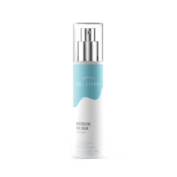 Santo Remedio, Piel Eterna, Moisturizing Face Cream, Hydrates Skin, Daily Moisturizer, Day and Night Cream, Contains Hyaluronic Acid, Vitamin E, Niacinamide, For All Skin Types, 1.7 Fl. Oz. / 50 ml